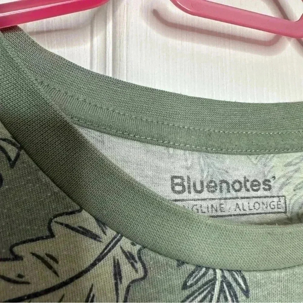 Bluenotes T-Shirt Longline Leaves Green Size Medium - Picture 7 of 16